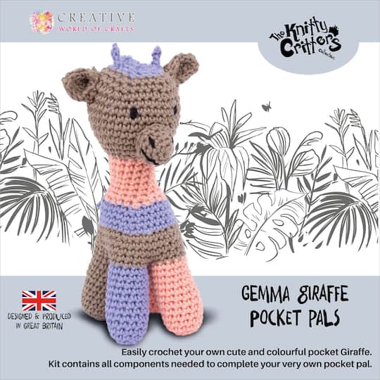 Creative Expressions Gemma Giraffe Knitty Critters Pocket Pal Crochet Kit